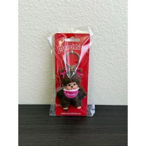 Monchhichi Girl Keychain Sekiguchi 4" Pink Bib